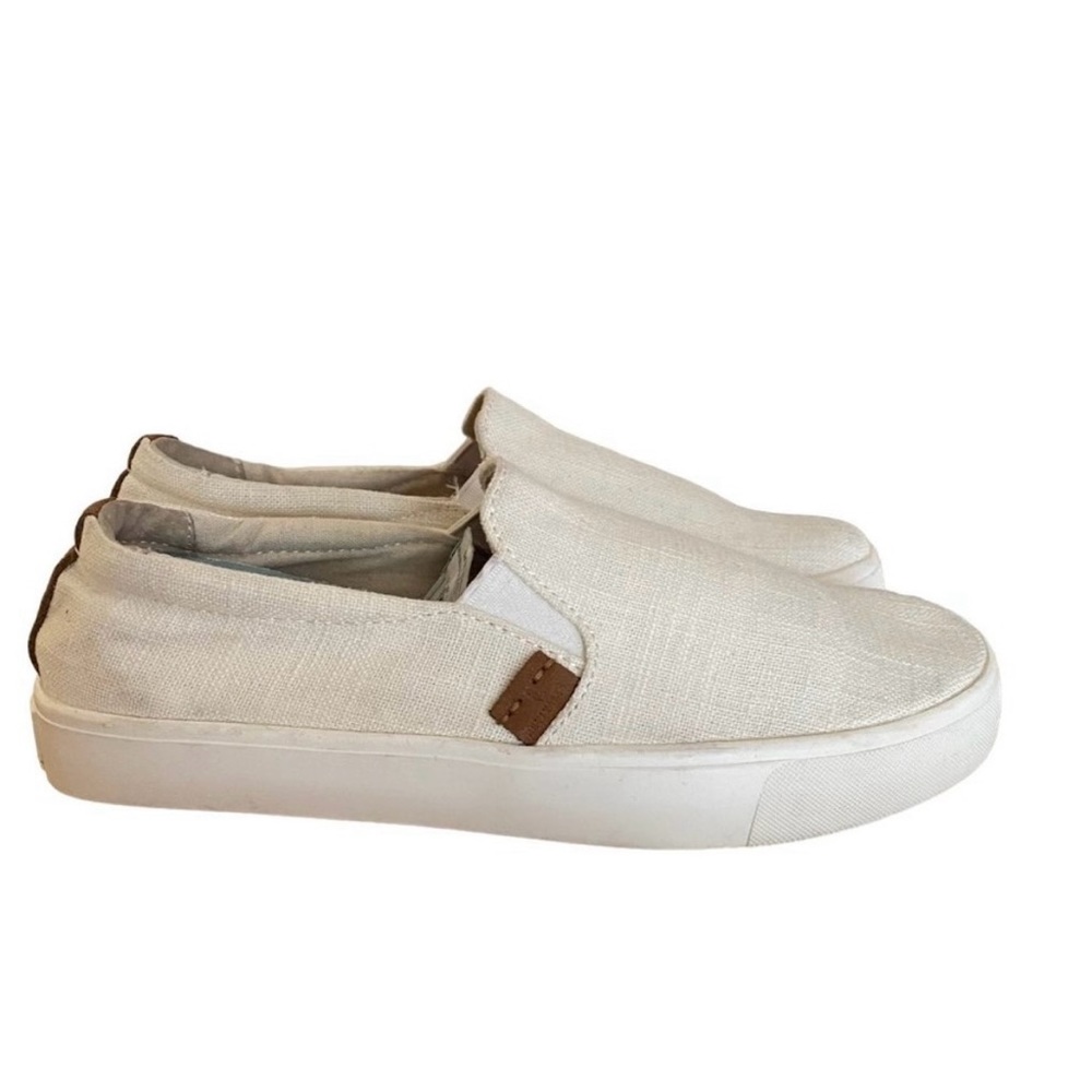 Revitalign Ivory Linen boardwalk canvas slip ons